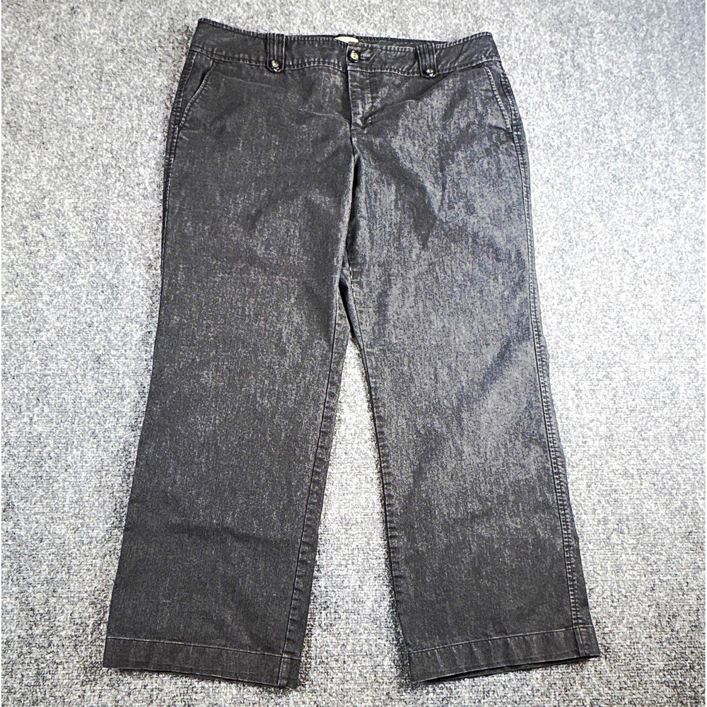 G.H. Bass & Co. Heritage Fit Women's Size 16 Faded Black Wide Leg Crop Pants